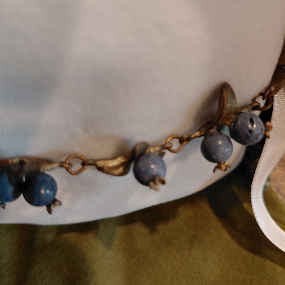 Beaded Bracelet with Blue and Cream Accents - Picture 7 of 8